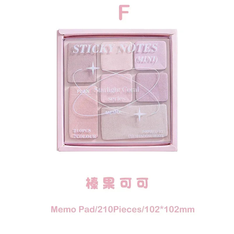 Colorful Aesthetic Sticky Notes | 210pcs Memo Pad Set for Scrapbooking