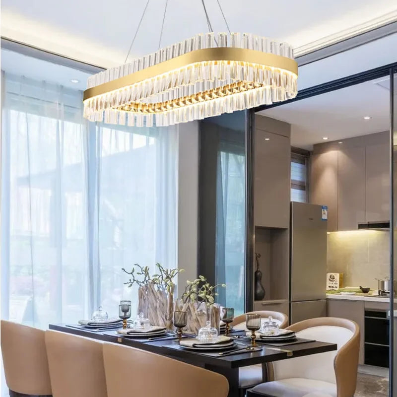 DecorBites™ Crystal Ring Chandelier LED Pendant Light Fixture