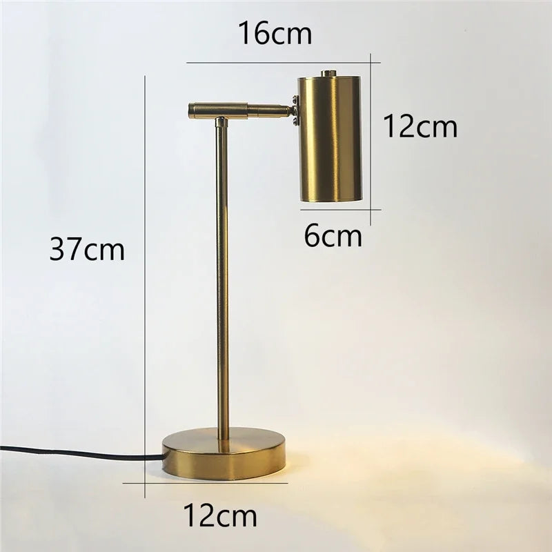 DecorBites™ Golden Table Lamp for Study and Reading, Modern Nordic Bedroom Decor Lighting