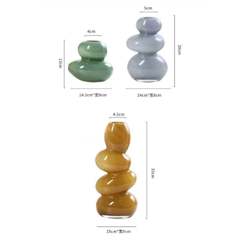 DecorBites™ Geometric Glass Vase Stackable Terrarium Home Decor Flower Arrangement Holder