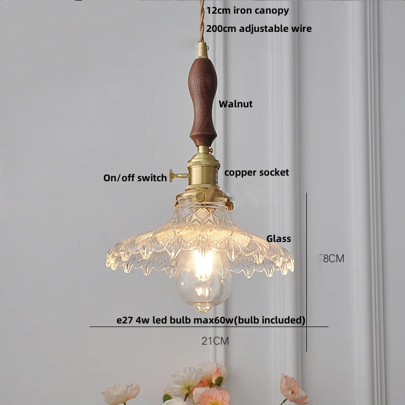 DecorBites™ Glass Knob Switch LED Pendant Light - Nordic Modern Adjustable Hanging Lamp