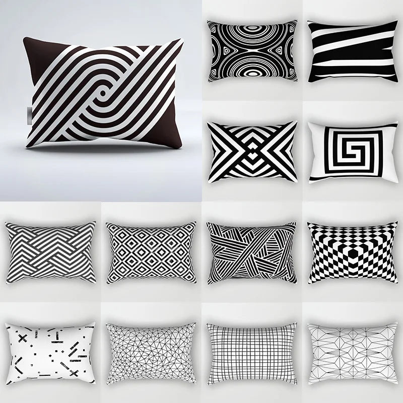 DecorBites™ Geometric Wave Line Waist Pillowcase Set