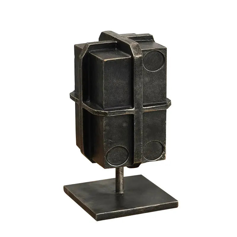 DecorBites™ Geometric Block Binding Box Bronzer Sculpture - Home Decor Figurine Craft