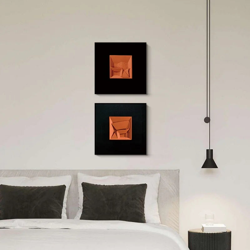 DecorBites™ Abstract Geometric Wall Decoration Square Mural Room Accessories