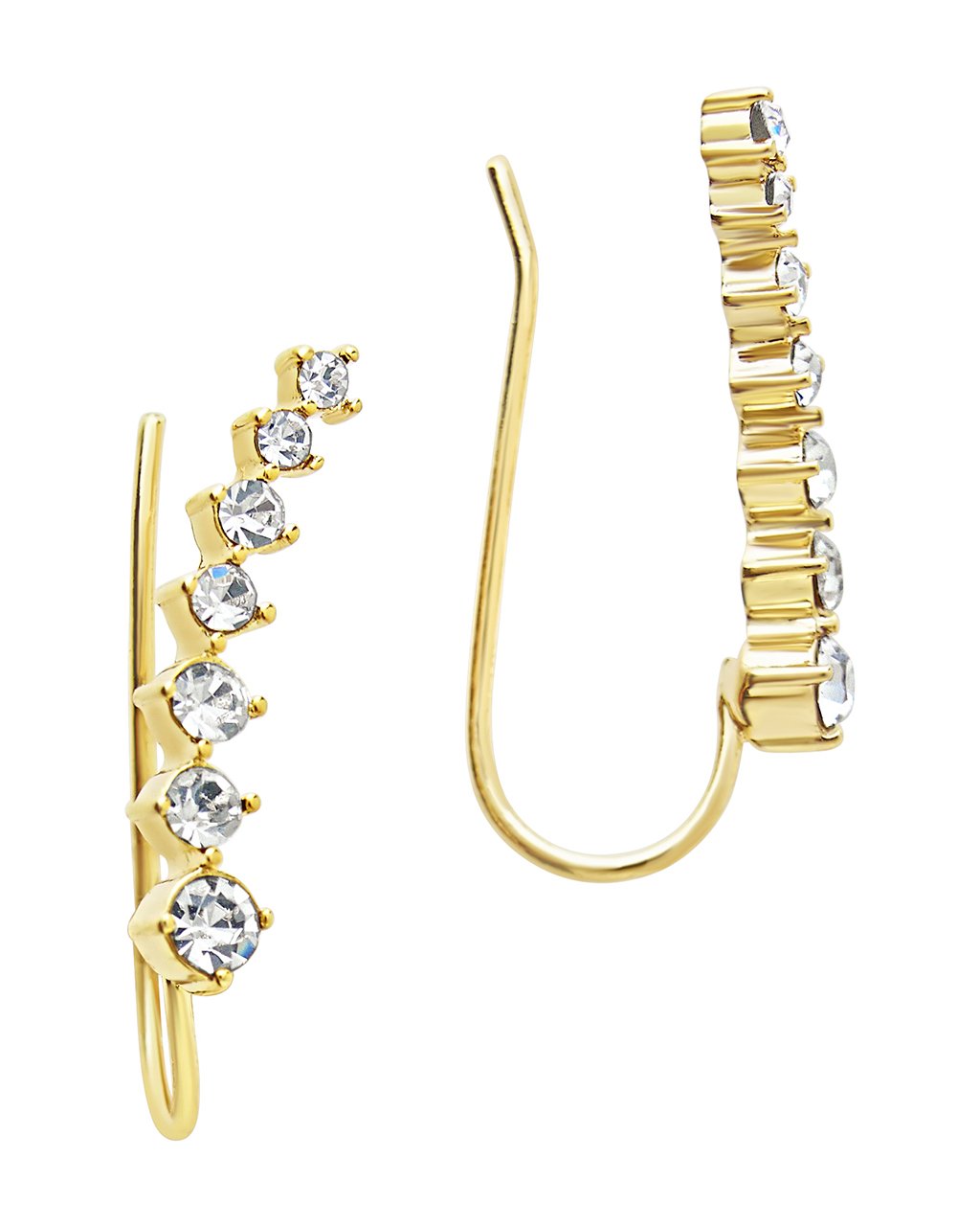 Graduated CZ Crawler Earrings