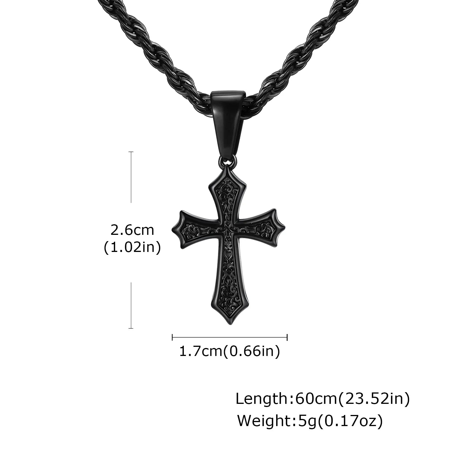 Hip Hop Cross Necklace for Men Women | Stainless Steel Chic Cross Pendant Christian Jewelry