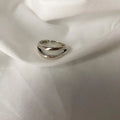 925 Sterling Silver Cross Hollow Ring | Unisex Geometric Chain Ring