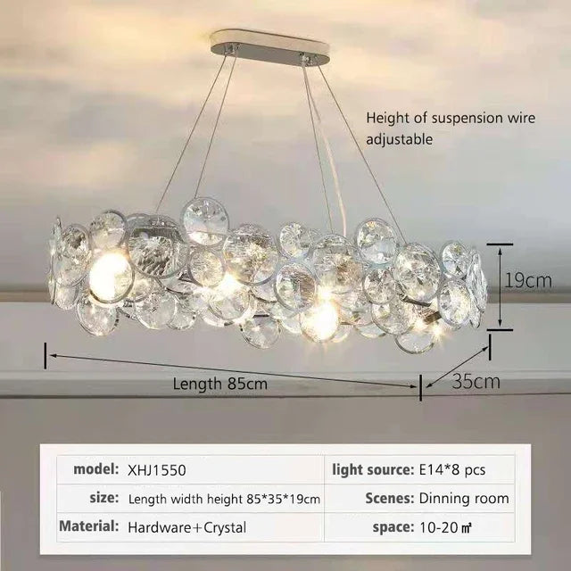 DecorBites™ Crystal Ring Chandelier Chrome Ceiling Pendant Light