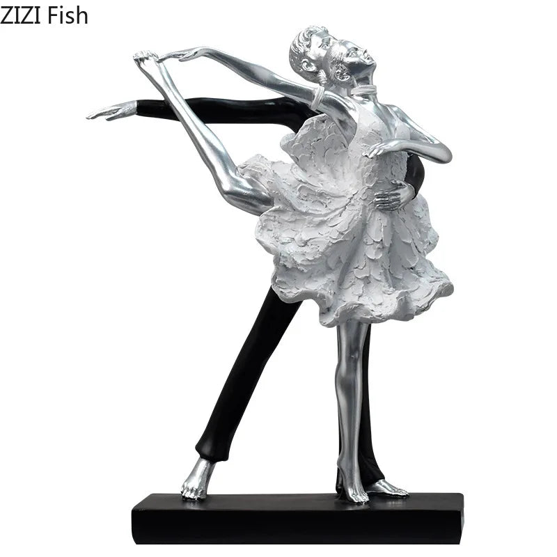 DecorBites™ Golden Tango Dancer Couple Sculpture Home Decor Figurines