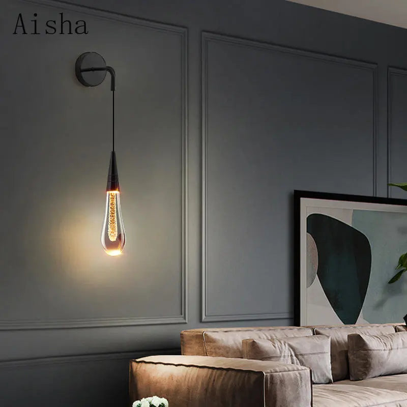 DecorBites™ Crystal LED Wall Lamp: Elegant Bedside Lighting for Home Decor & Ambiance
