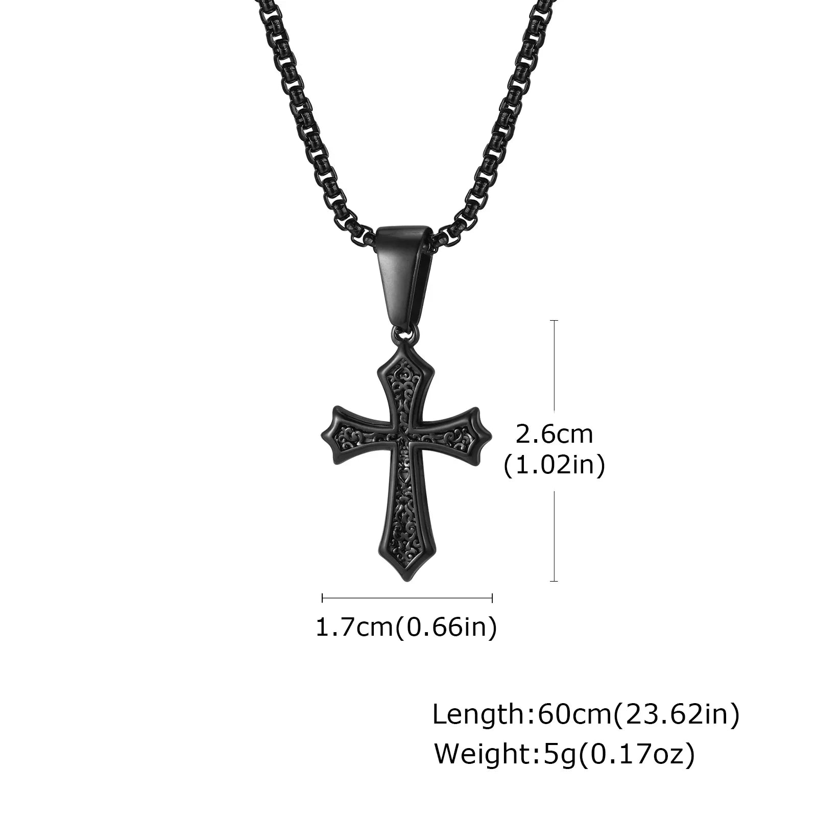 Hip Hop Cross Necklace for Men Women | Stainless Steel Chic Cross Pendant Christian Jewelry
