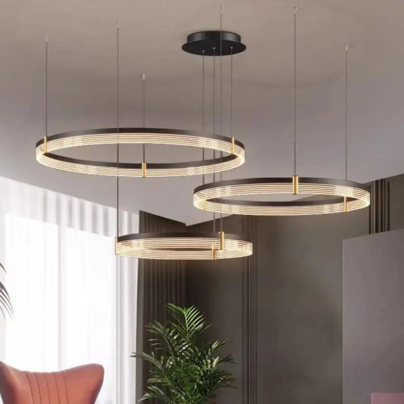 DecorBites™ Black Acrylic LED Pendant Light for Modern Home Decor