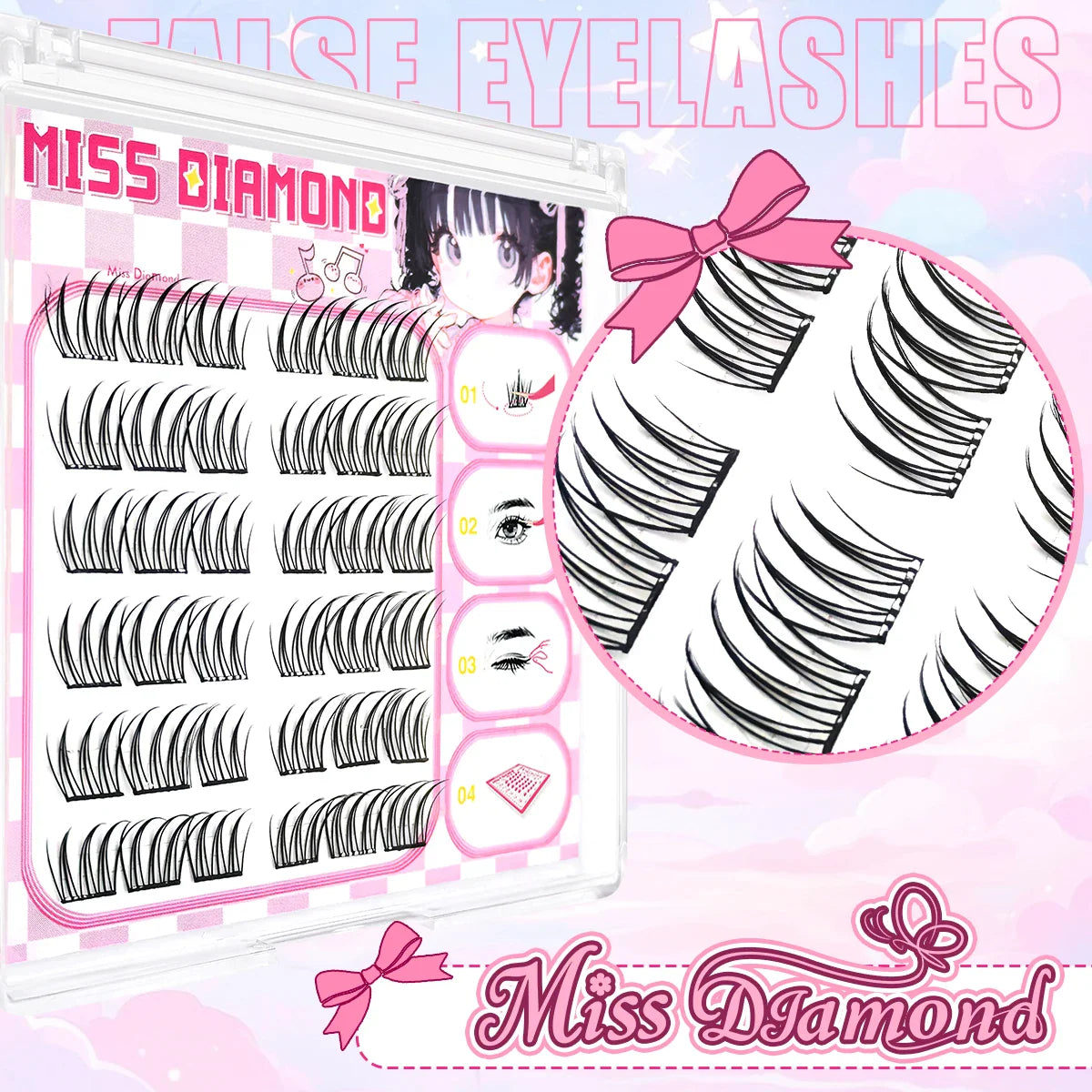 Glue Free False Eyelash | Natural Style Reusable Lashes for Beginners
