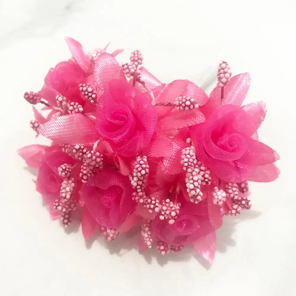 DecorBites™ 200pcs Mixed Rose Red Flower Cherry Stamen Berries Bundle for DIY Decor
