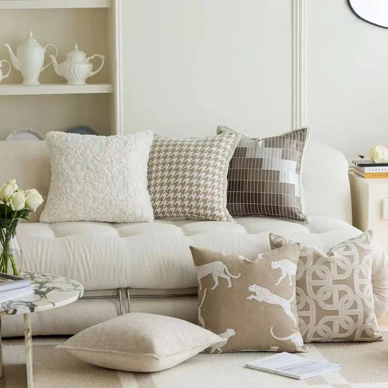DecorBites™ Geometric Jacquard Cushion Cover Modern Luxury Decorative Pillows