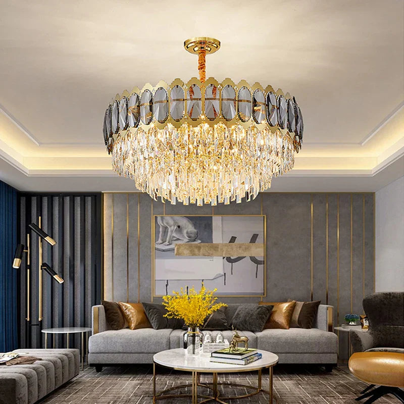 DecorBites™ Crystal Ceiling Chandelier for Modern Living Room Decor