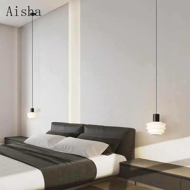 DecorBites™ Acrylic LED Hanging Lamp for Minimalist Bedroom Decor