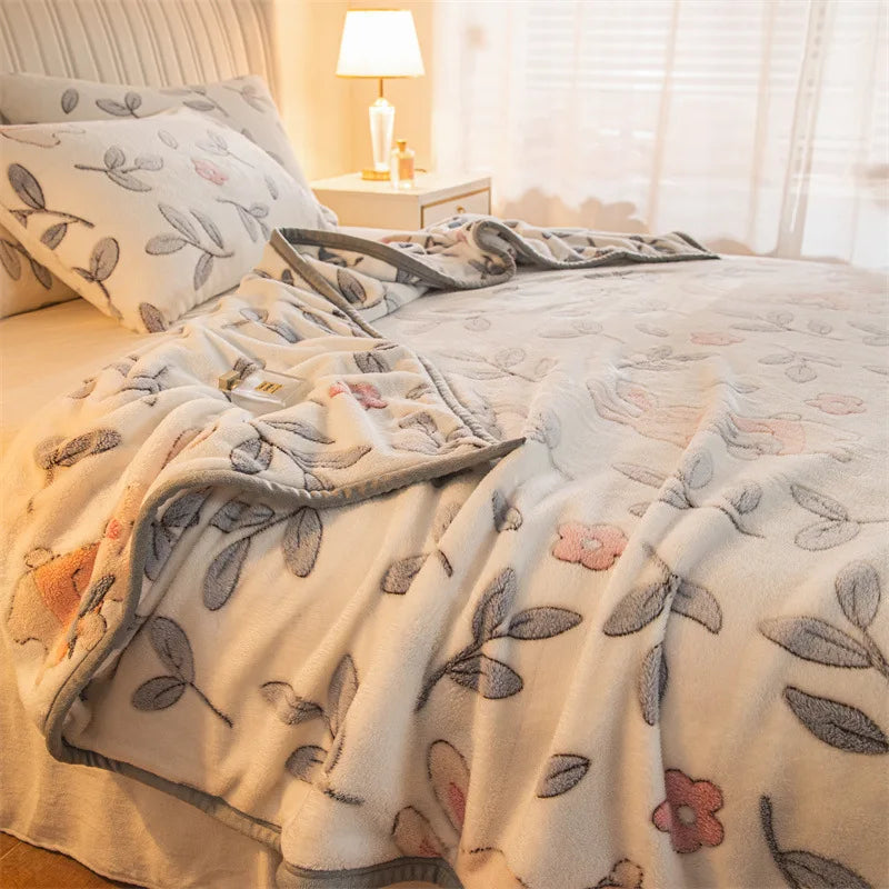 DecorBites™ Double Sided Plaid Fleece Blanket - Winter Bedroom Essential