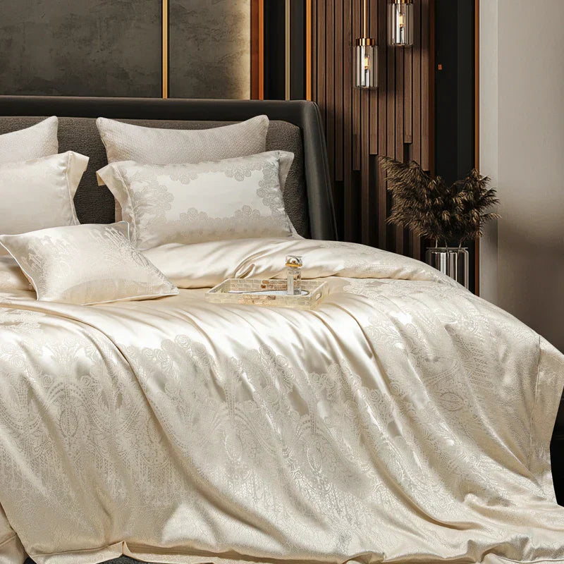 DecorBites™ Jacquard Egyptian Cotton Bedding Set for Queen King Linens