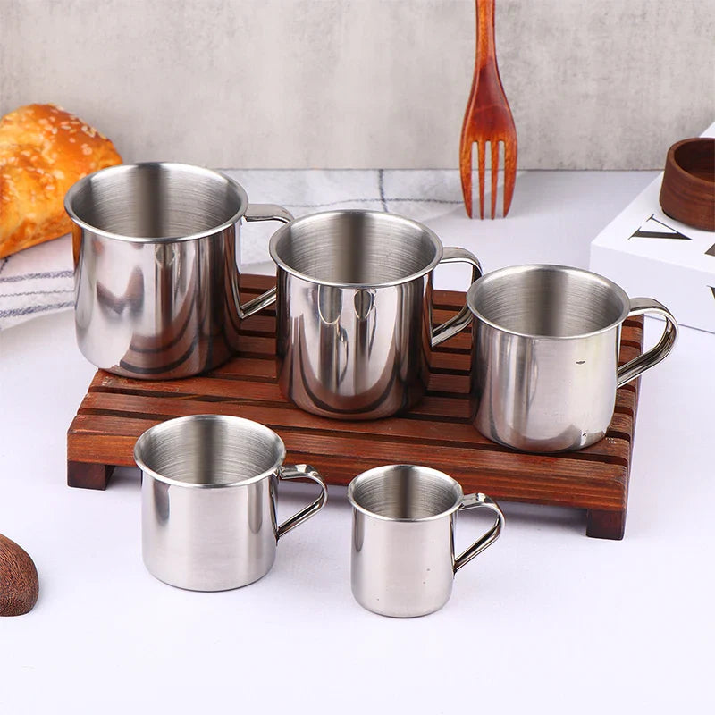 Stainless Steel Coffee Mug with Handle | Portable Travel Camping Cup