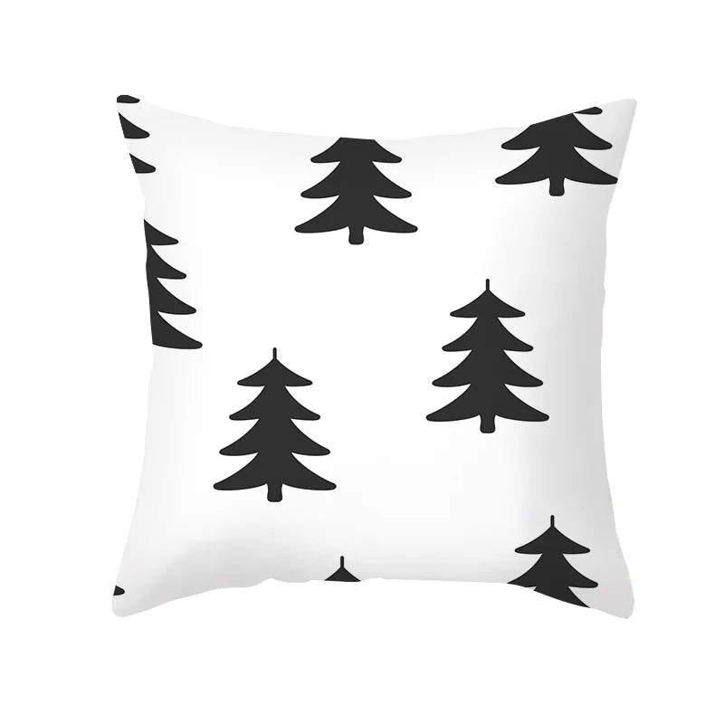 DecorBites™ Black Geometry Letters Print Cushion Cover for Home Decor & Office