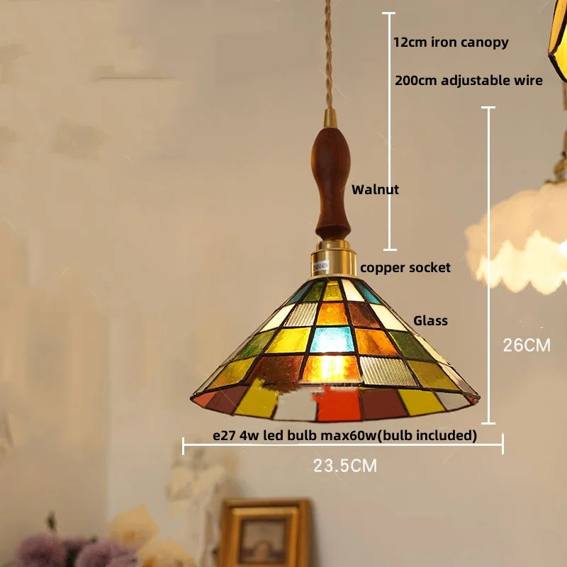 DecorBites™ Copper Knob Switch LED Pendant Lamp, Adjustable Glass Dining Room Lighting