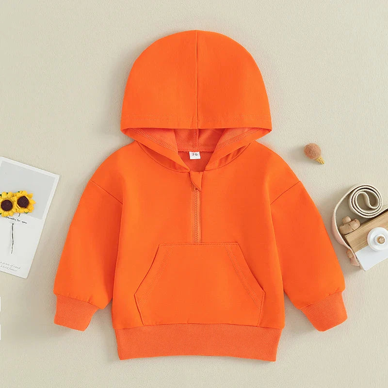 Kids Solid Color Hoodie | Long Sleeve Pullover for Toddlers
