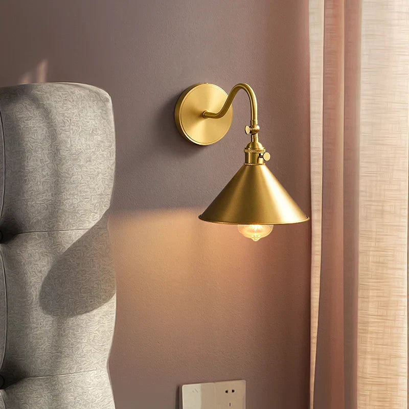 DecorBites™ LED Copper Wall Lights | Pull Chain Switch | Indoor Bedroom Living Room Lamp
