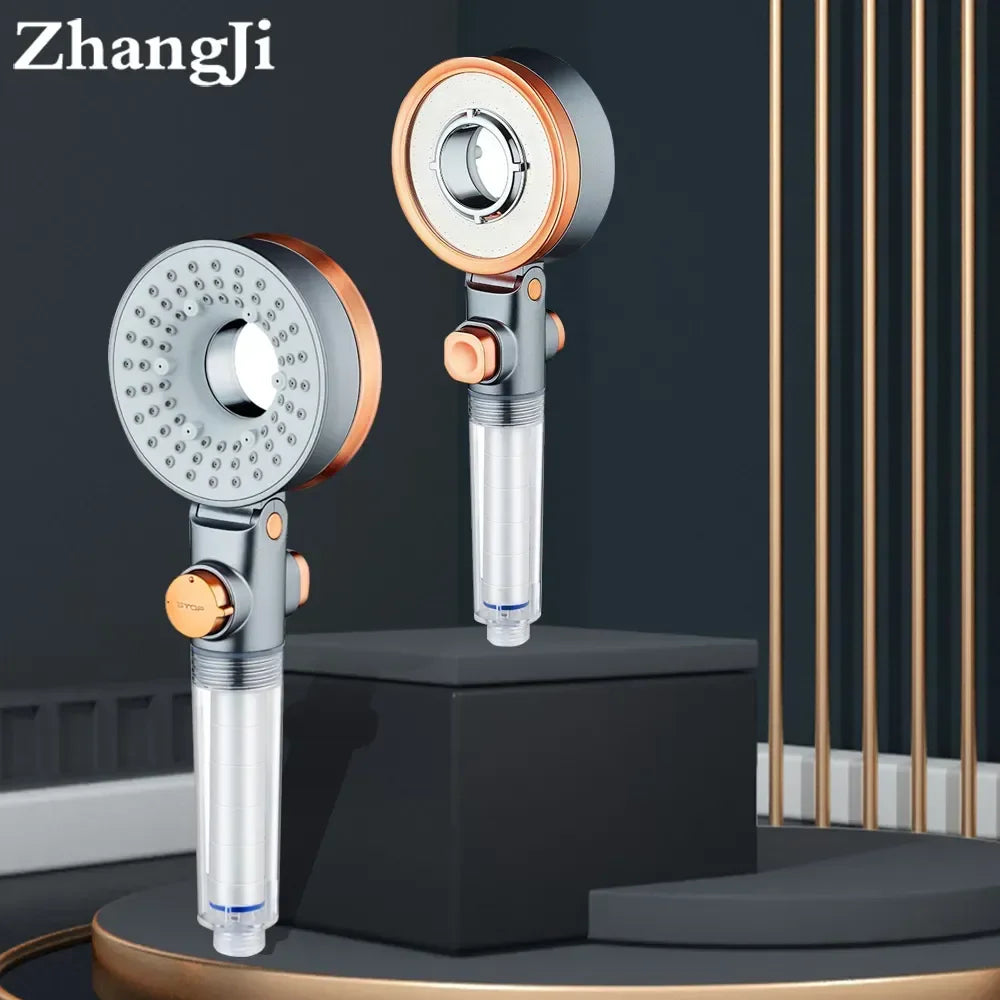 DecorBites™ Dual-Sided Shower Head 3 Jettings Water Saving Filtration Round Rainfall