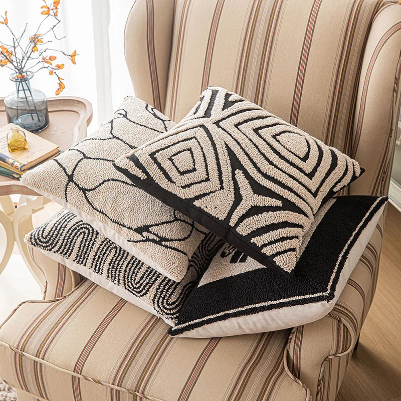 DecorBites™ Geometric Line Art Cushion Cover for Home Sofa Bed