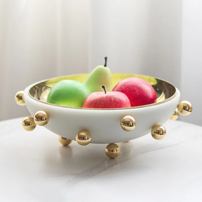 DecorBites™ Geometric Sphere Fruit Bowl Round Tray Home Decoration Storage Container