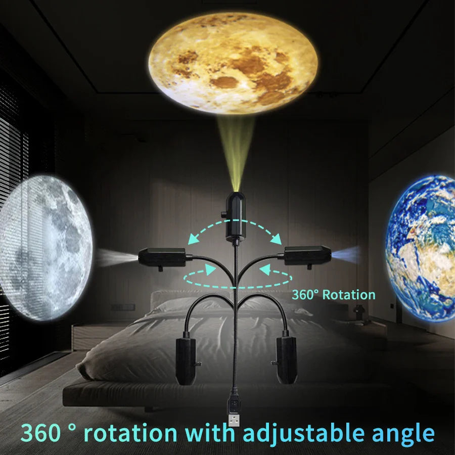 5V USB Plug In Projection Light | Planet Halloween Christmas Ceiling Decoration Lamp