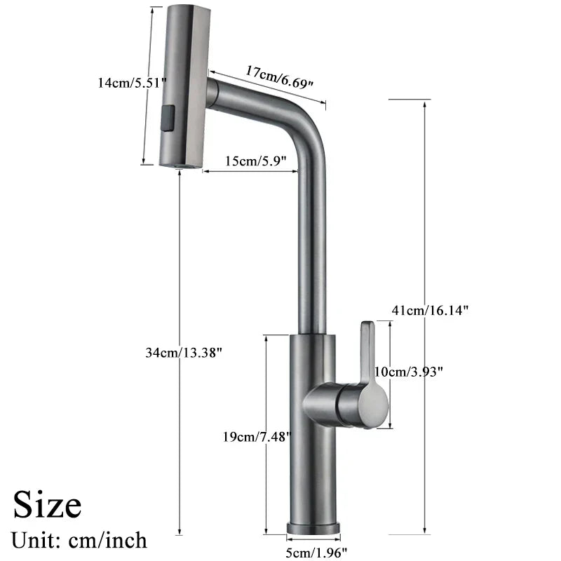 DecorBites™ 3 Functions Kitchen Faucet - Flexible Pull Out Mixer Tap with 360° Sprayer