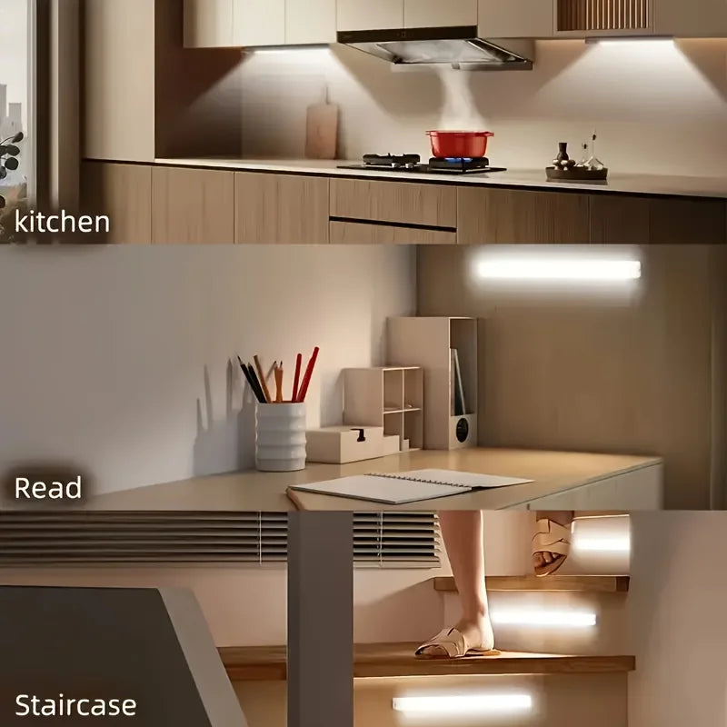 4-Size Sensor Night Light | USB Rechargeable Magnetic LED Lamp for Home Office