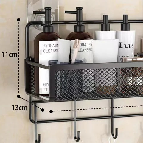 DecorBites™ Bathroom & Kitchen Wall Shelf Organizer - Square Shampoo Storage Rack