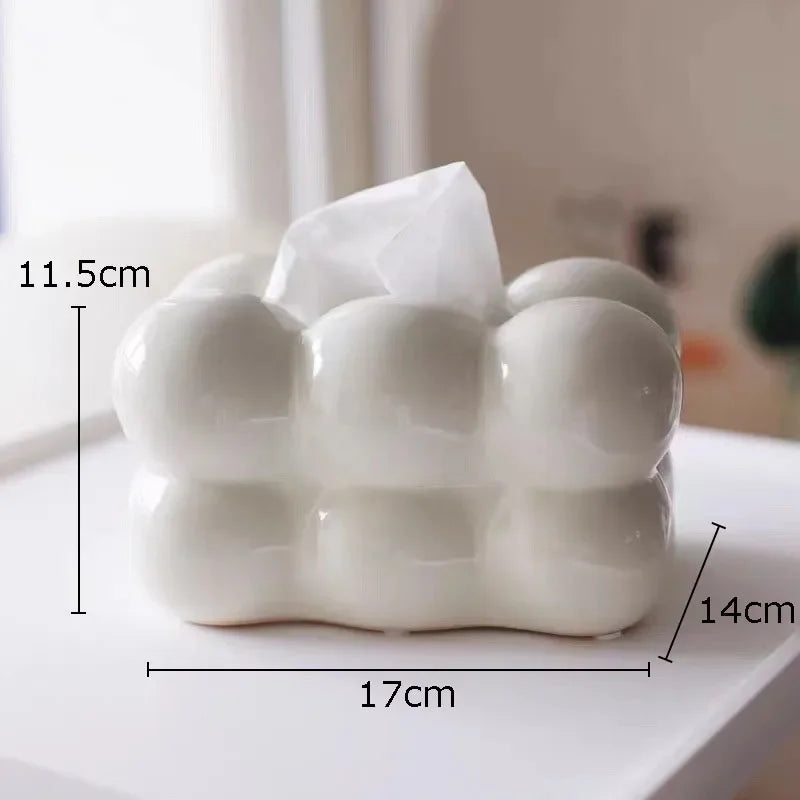 DecorBites™ Cotton Candy Ceramic Tissue Box - Modern Decor