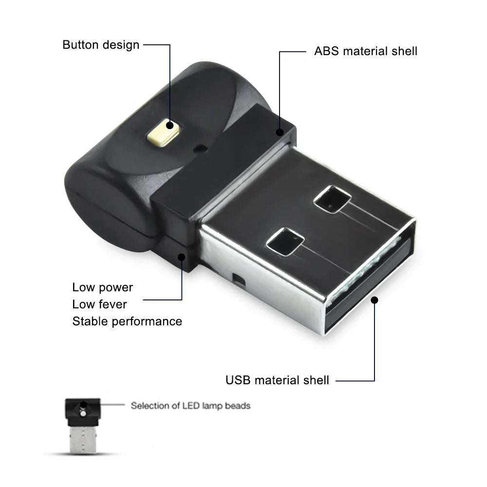 Mini USB LED Car Light | Auto Interior Atmosphere Lamp