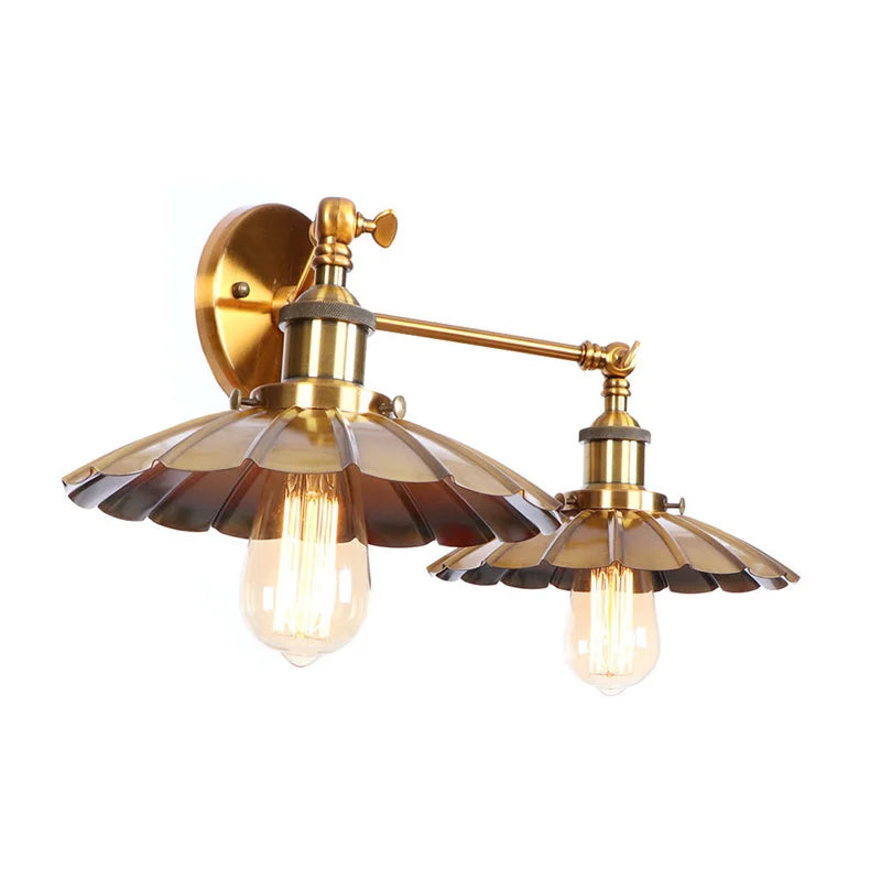 DecorBites™ Industrial Retro LED Wall Lamp with Two Heads and Pull Chain Switch
