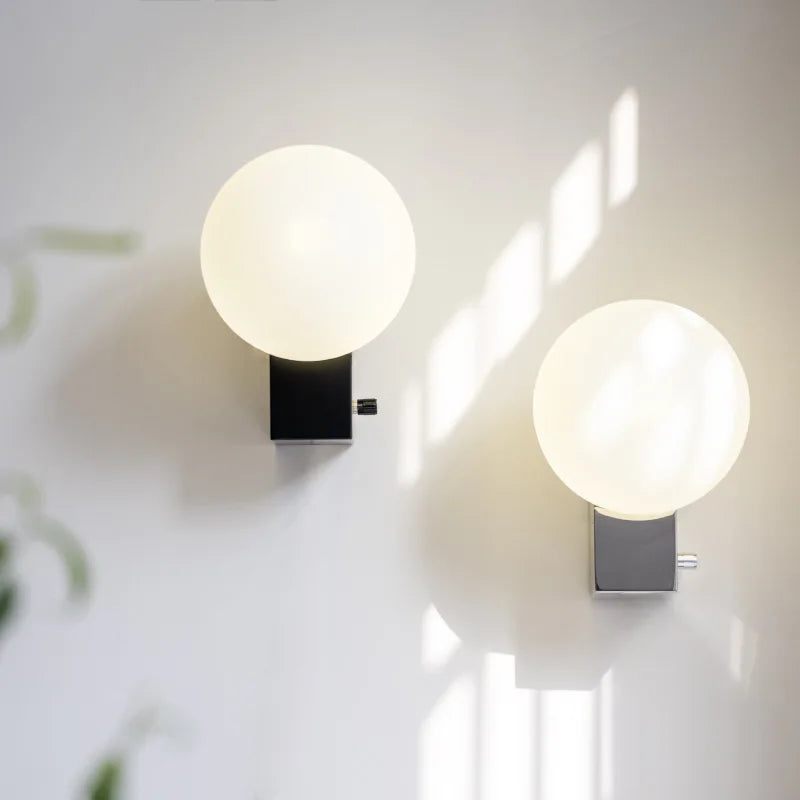 DecorBites™ Glass Ball Wall Sconce Light: Metal Base, G9 Bulb