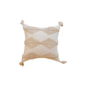 DecorBites™ Geometric Tufted Cushion Cover with Handmade Tassels & Patchwork