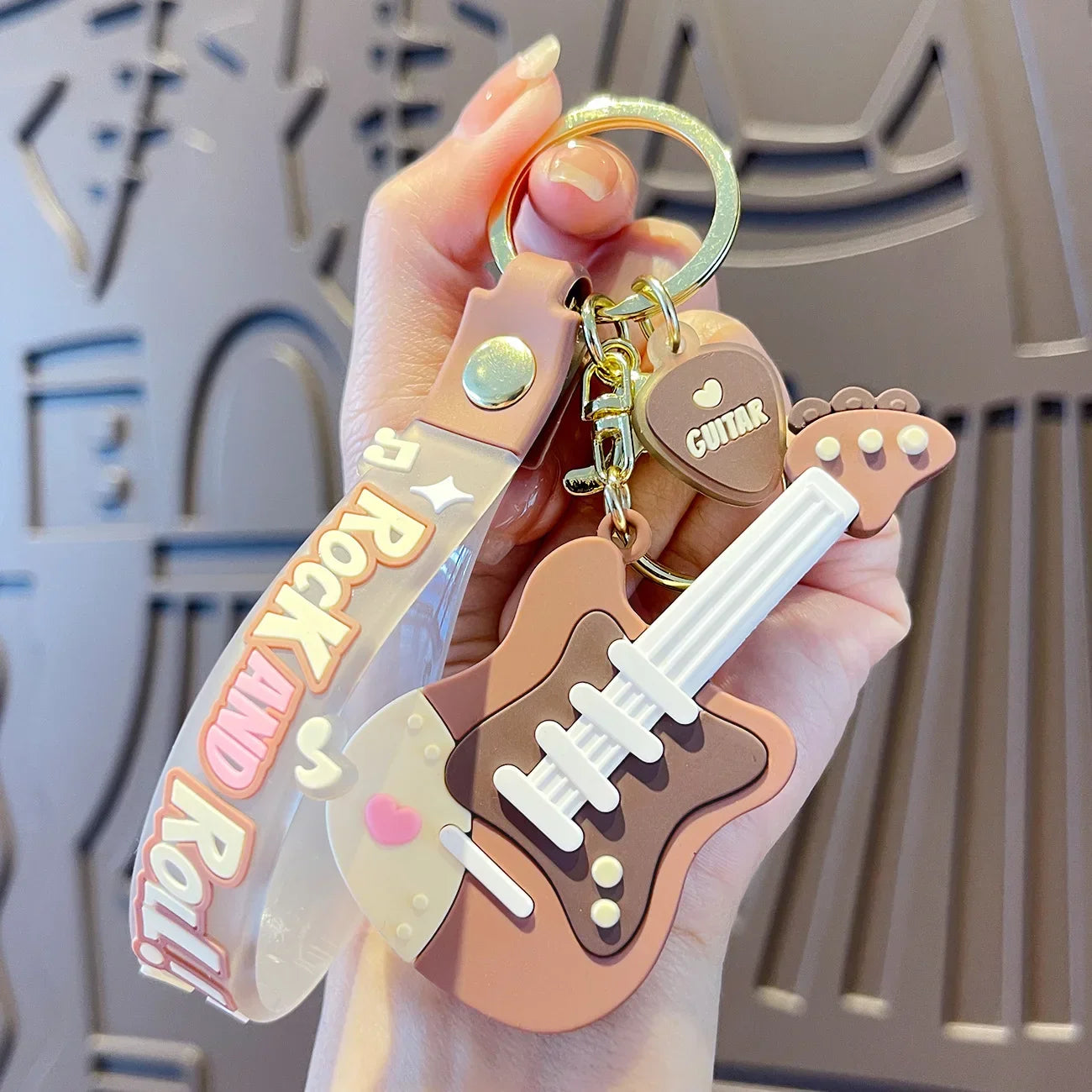 Creative Guitar Keychain | Cool Car Pendant for Music Lovers