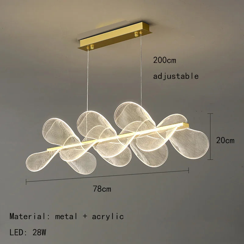 DecorBites™ Gold Ring LED Pendant Light with Adjustable Dimming and Clear Acrylic Design