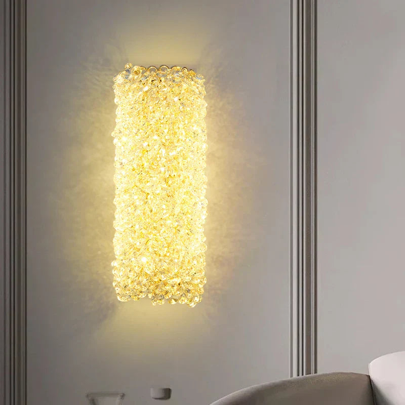DecorBites™ Crystal Wall Lamp: Gold Metal, G9 Bulb, Adjustable Wire Drop, Elegant Lighting