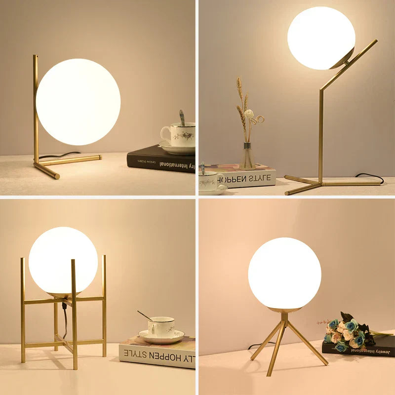 DecorBites™ Glass Ball Table Lamp: Modern Nordic LED Desk Light