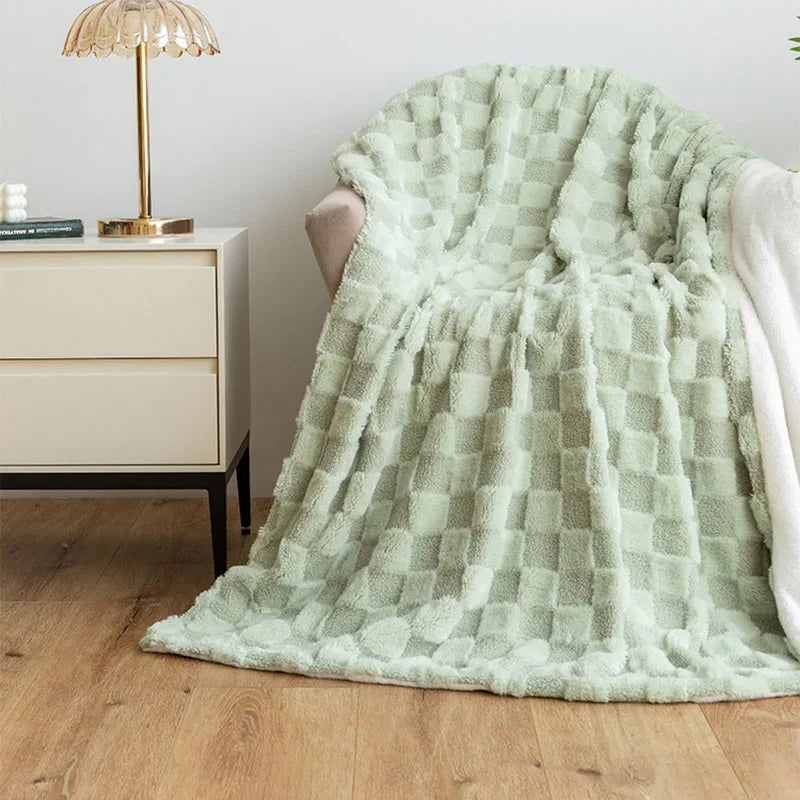 DecorBites™ Geometric Jacquard Flannel Sofa Cover - All Seasons Bed Sheets