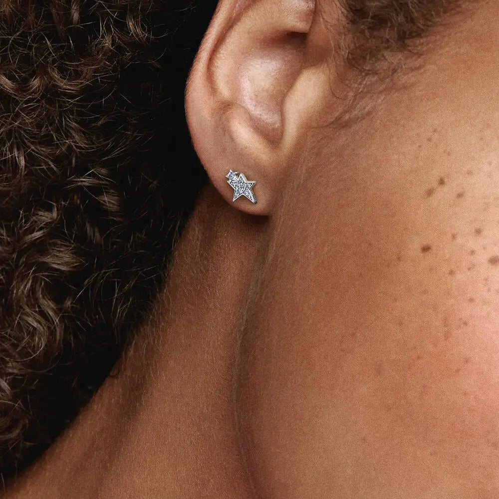 Double Hoop Family Tree Crown Earrings | 925 Sterling Silver Studs