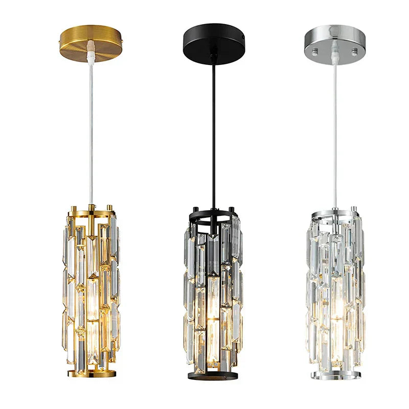 DecorBites™ Crystal Mini Pendant Chandelier Gold/Black for Kitchen Dining Bedroom – Elegant Lighting Solution