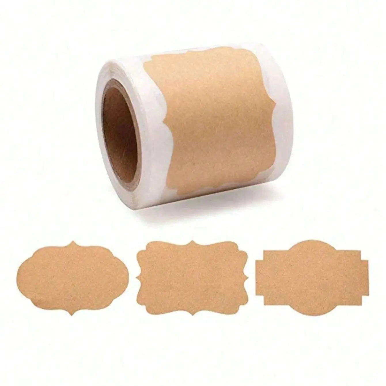 300pcs Solid Color Kraft Paper Label Stickers | Multi-Purpose Writable Stickers for Students, School, and DIY Crafts