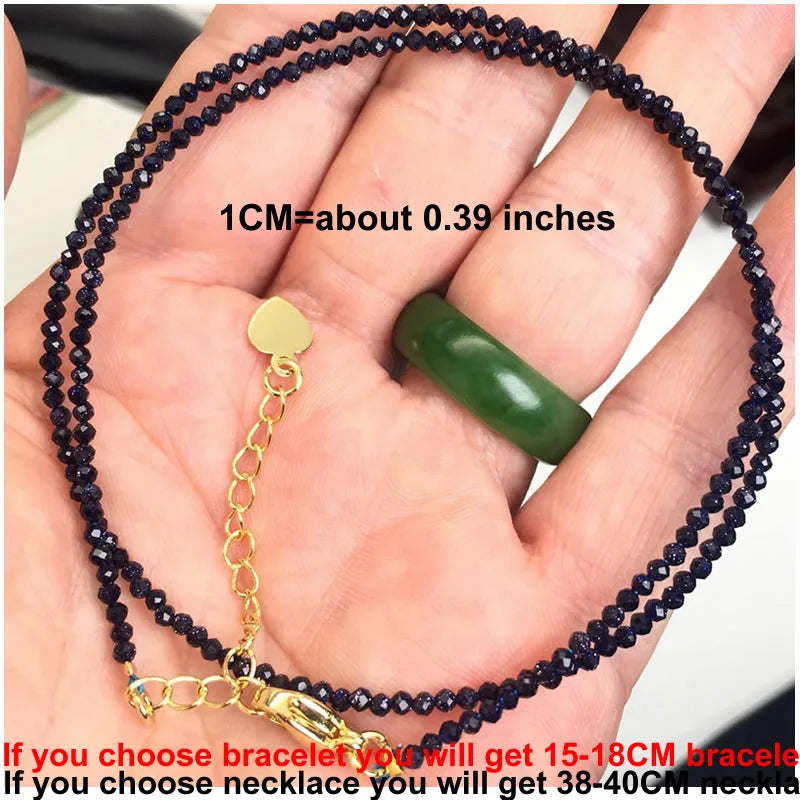 Faceted Gemstone Bead Choker Necklace and Bracelet Set | Natural Stone Jewelry for Men and Women