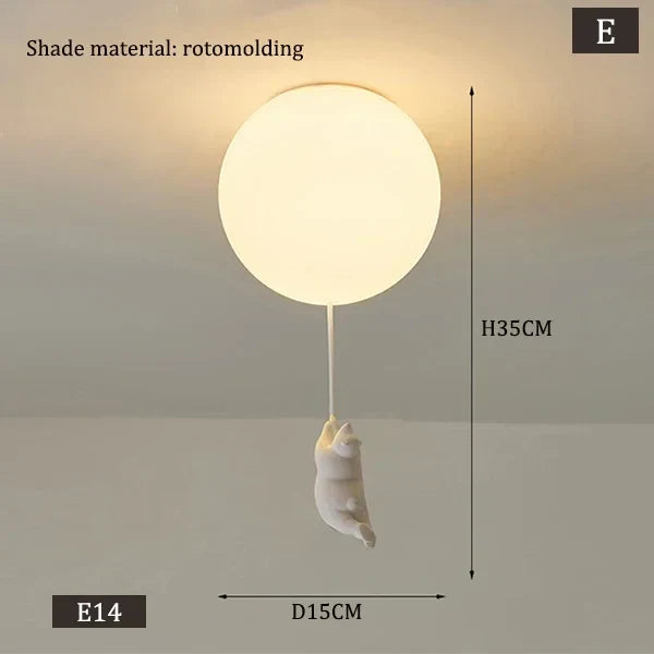 DecorBites™ Kids Bear LED Ceiling Light - Designer Bedroom Pendant Lamp